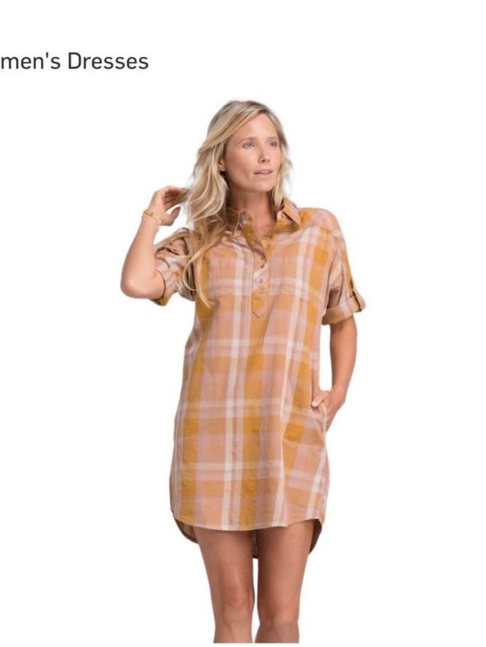 Prana Plaid Short Shirt Dress